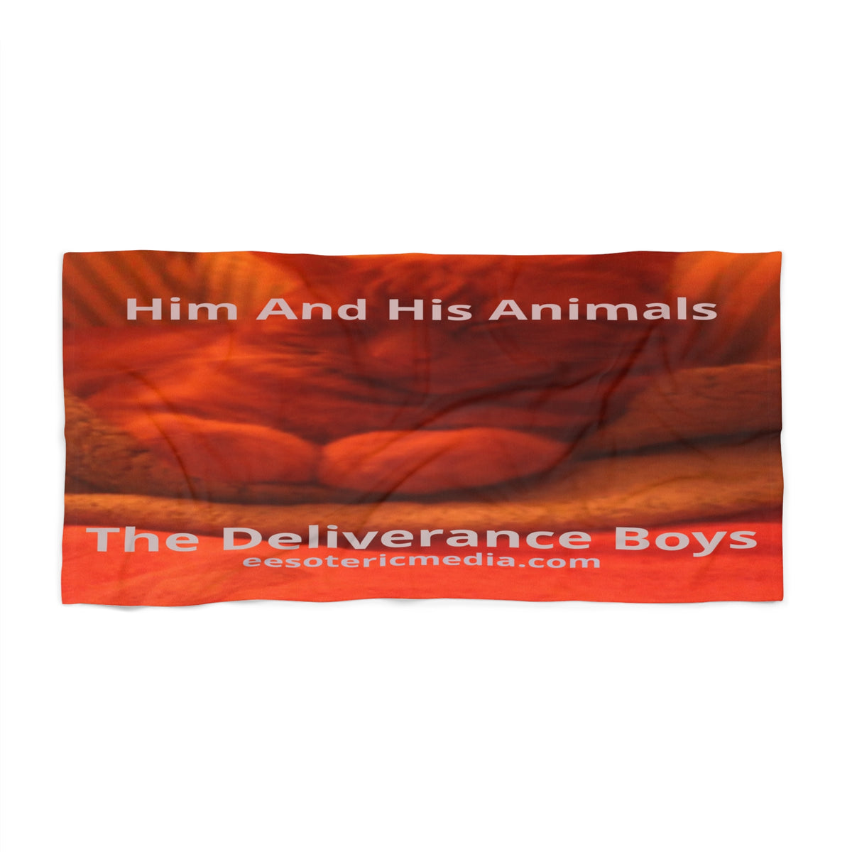 'Him And His Animals' (The Deliverance Boys) Surreal Cat Design Beach Towel 72"x36" (180cm x 90cm)