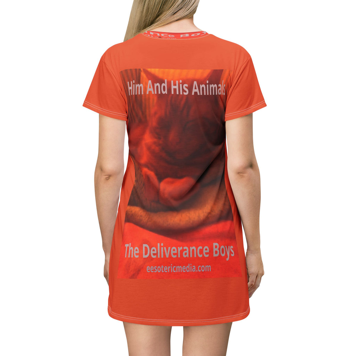 'Him And His Animals' (The Deliverance Boys) Surreal Cat Graphic T-Dress