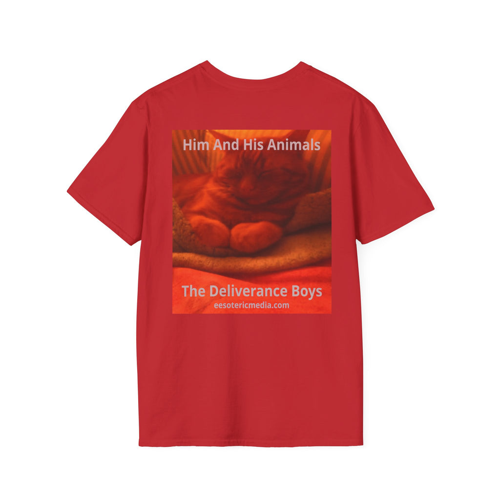 'Him And His Animals' (The Deliverance Boys) Camiseta Softstyle Gráfica de Gato Surrealista