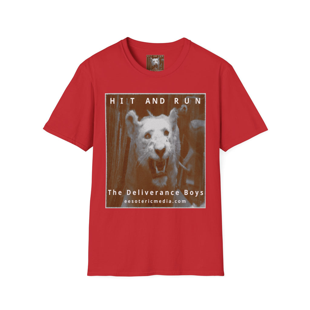 'Hit and Run' (The Deliverance Boys) सफ़ेद शेर ग्राफ़िक प्रिंट Softsyle टी-शर्ट