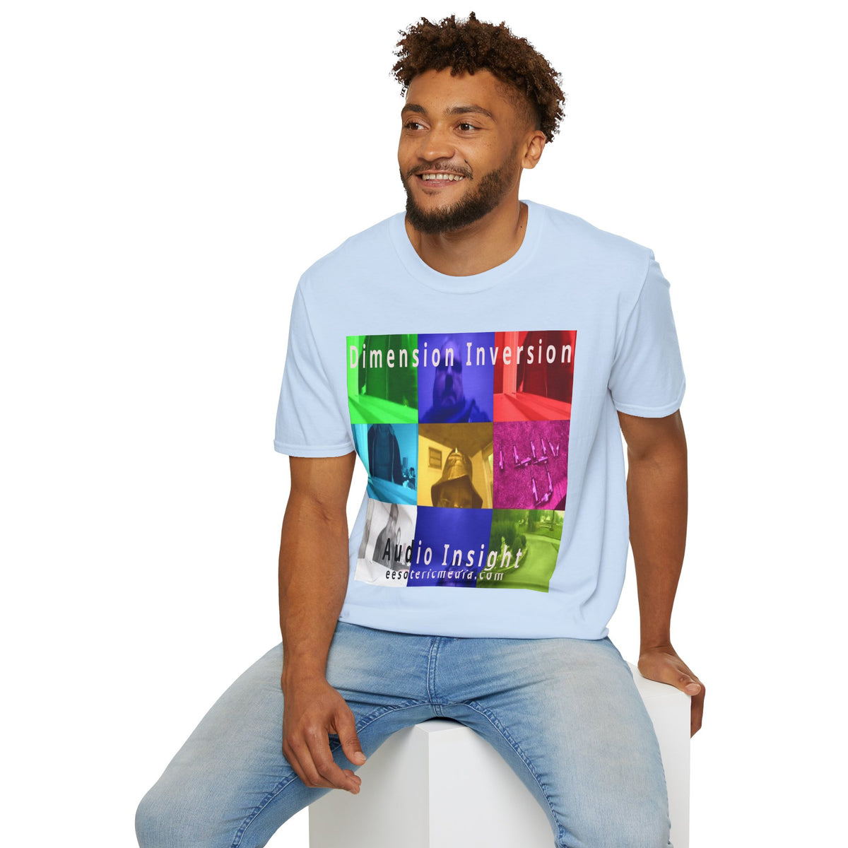 'Dimension Inversion' (Audio Insight) Colorful Surreal Collage Softstyle T-Shirt