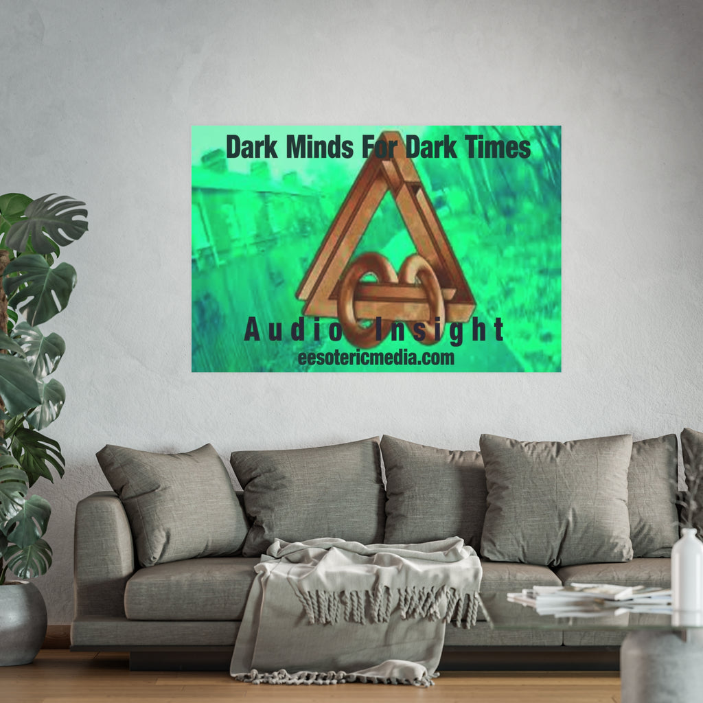 «Dark Minds For Dark Times» (Audio Insight) Lámina artística con un símbolo espacial futurista de ciencia ficción, gran formato, 150 × 100 cm