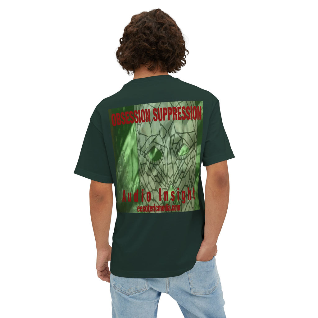 'Obsession Suppression' (Audio Insight) レトロSFスカル グラフィック オーバーサイズ ボックスTシャツ