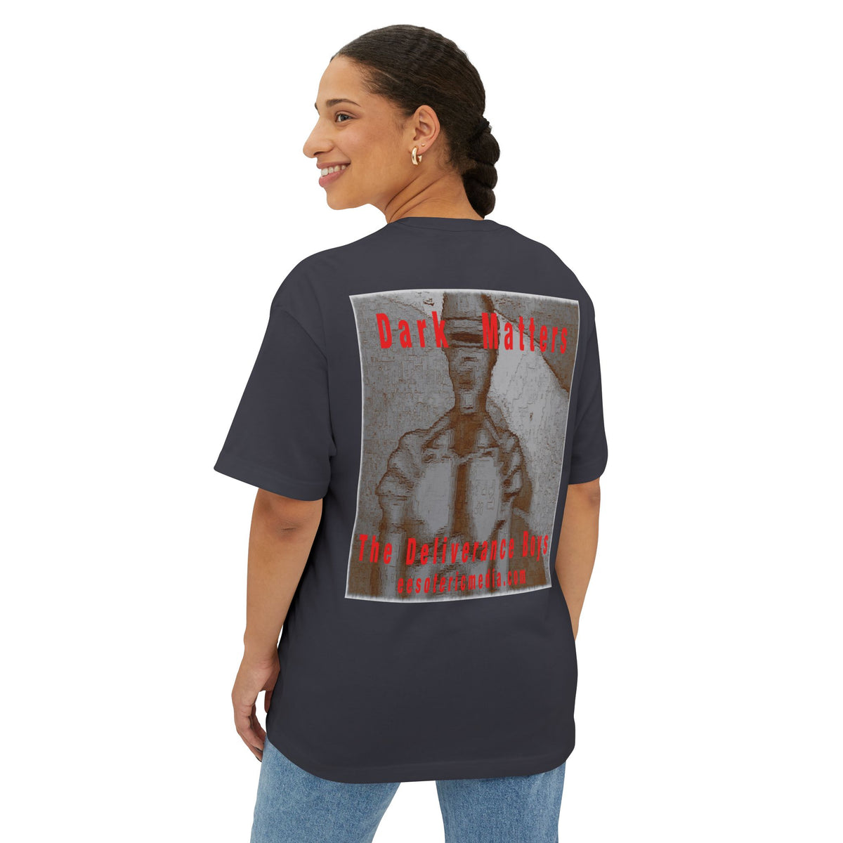„Dark Matters“ (The Deliverance Boys) Retro-Sci-Fi-Roboter-Grafik-T-Shirt in Oversize-Passform
