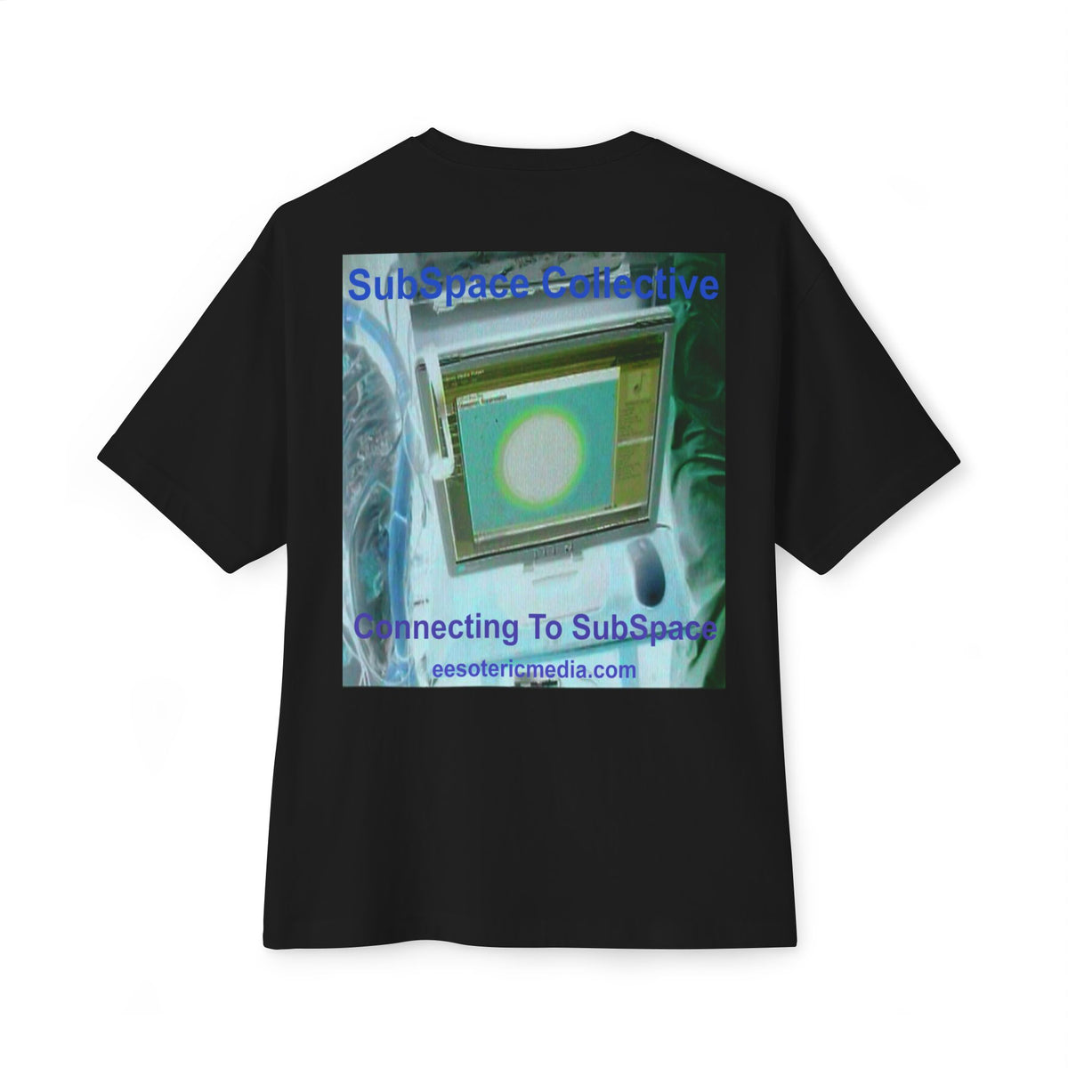 'Connecting To SubSpace' (SubSpace Collective) Camiseta Oversize de Corte Cuadrado Retro de TV y Ciencia Ficción
