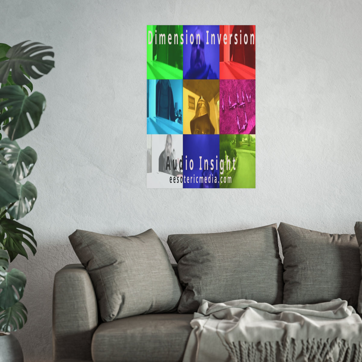 'Dimension Inversion' (Audio Insight) रंगीन कोलाज कला प्रिंट 24"x36" (60cm x 90cm)
