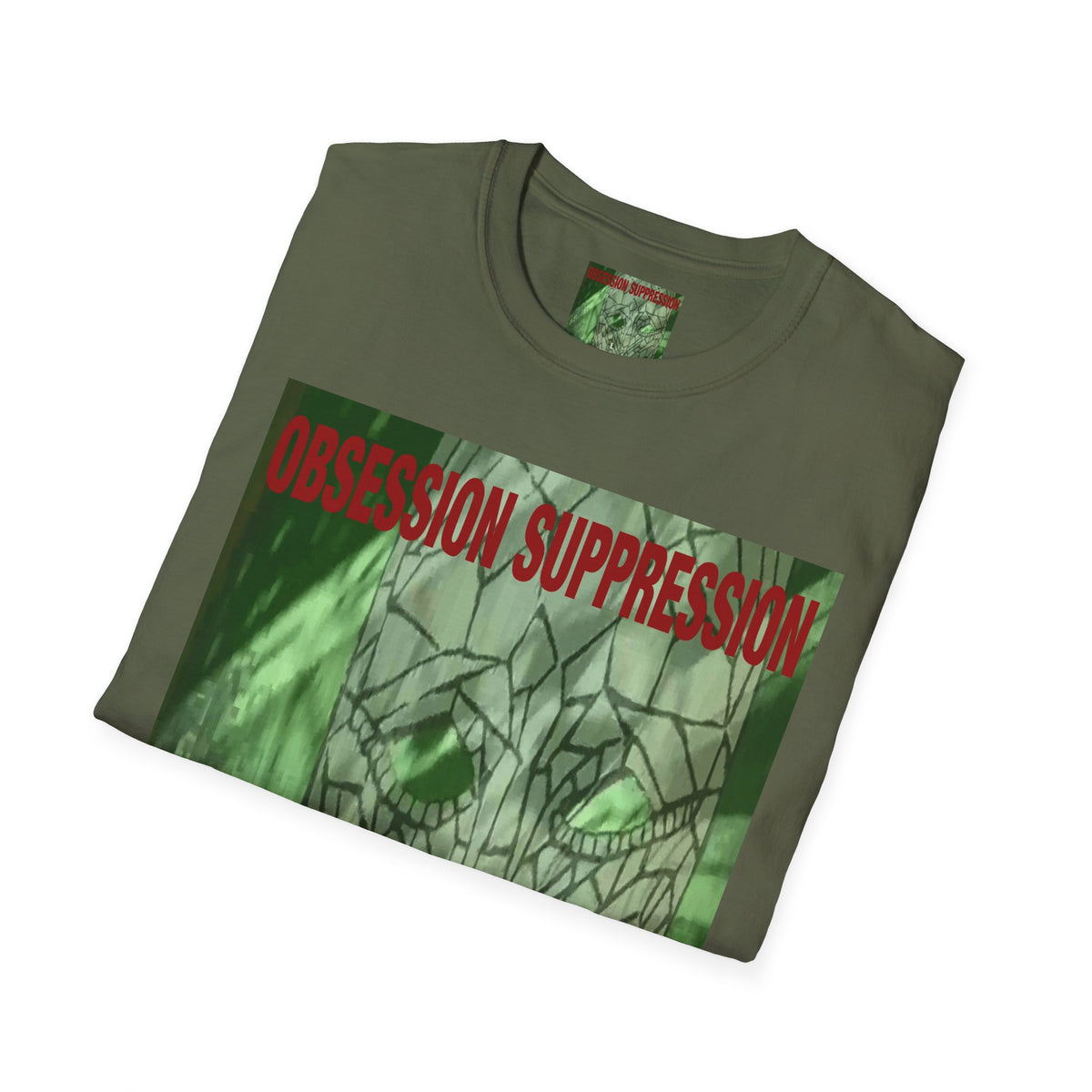 'Obsession Suppression (Audio Insight) Retro Sci-Fi Skull Graphic Softstyle T-Shirt