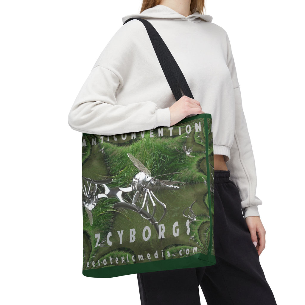 'Anticonvention' (7Cyborgs) Bolsa Tote Gráfica Futurista de Libélula(45cm x 45cm)