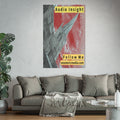 «Follow Me» (Audio Insight) Lámina artística con un diseño de torre erosionada con forma de cohete, gran formato, 100 × 150 cm
