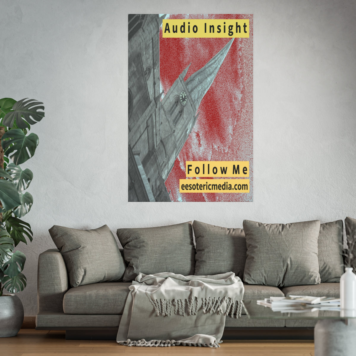 《Follow Me》 (Audio Insight) 风化火箭造型尖塔设计艺术画（大幅尺寸），100 × 150 厘米