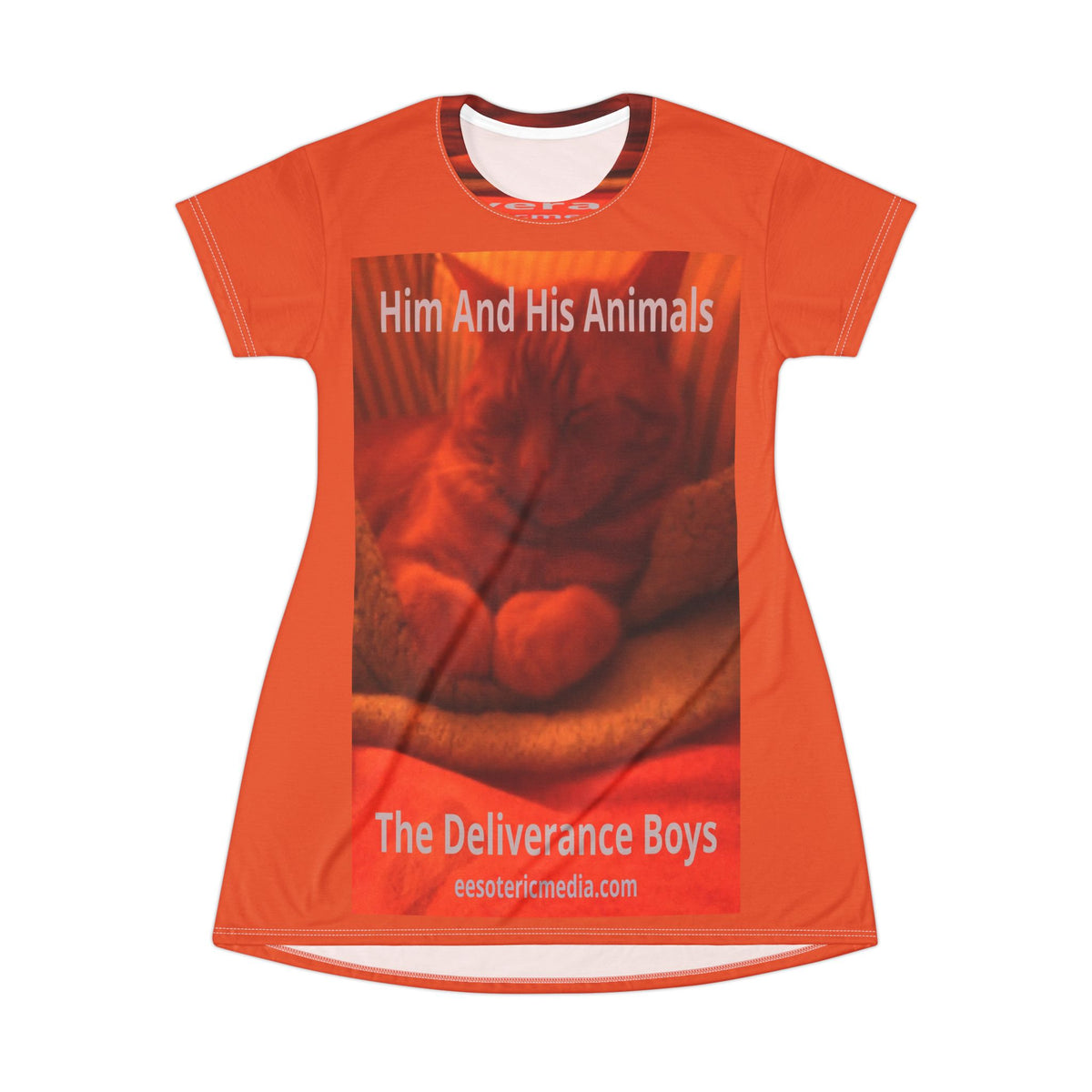 'Him And His Animals' (The Deliverance Boys) Surreal Cat Graphic T-Dress
