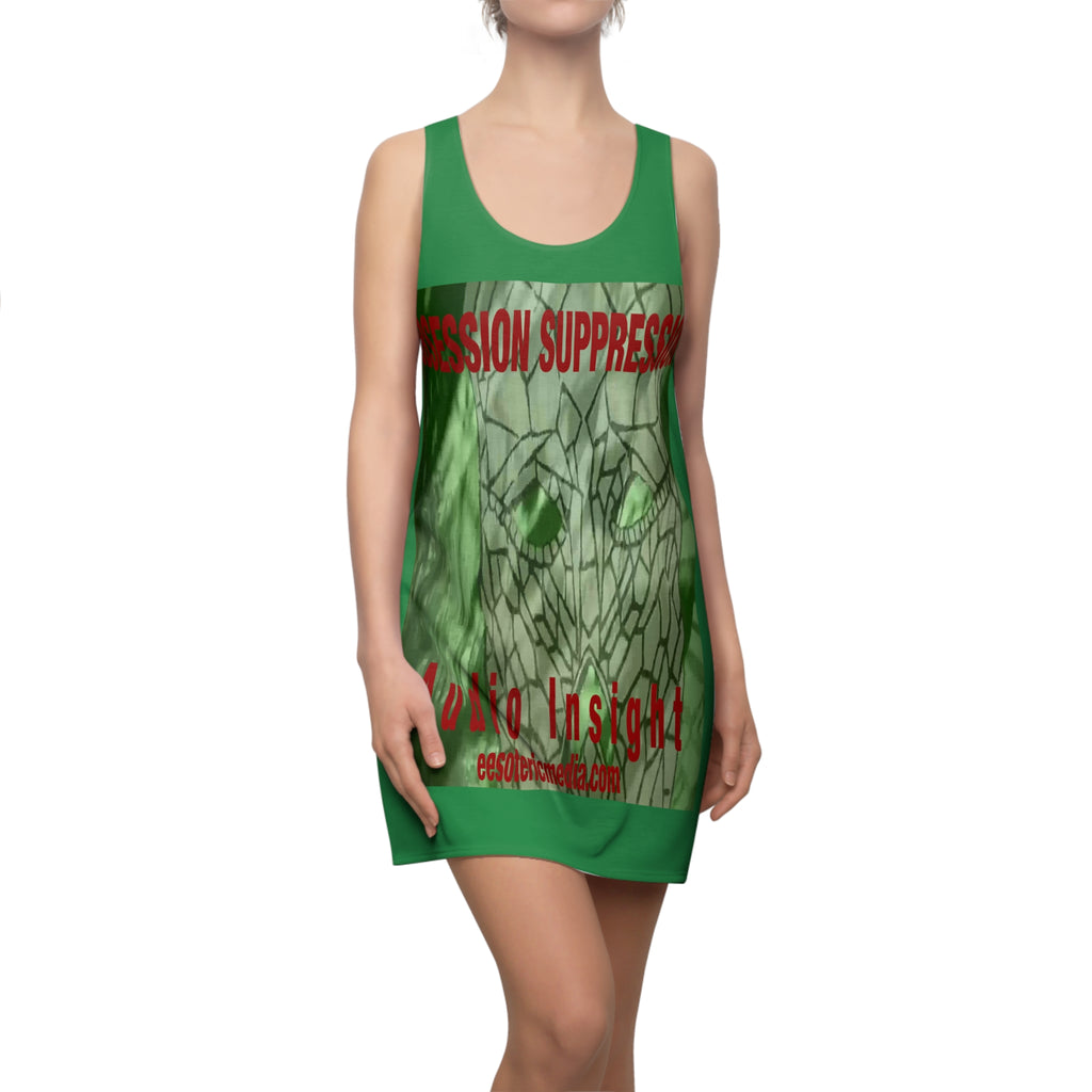 'Obsession Suppression' (Audio Insight) Vestido Deportivo Gráfico con Espalda Cruzada