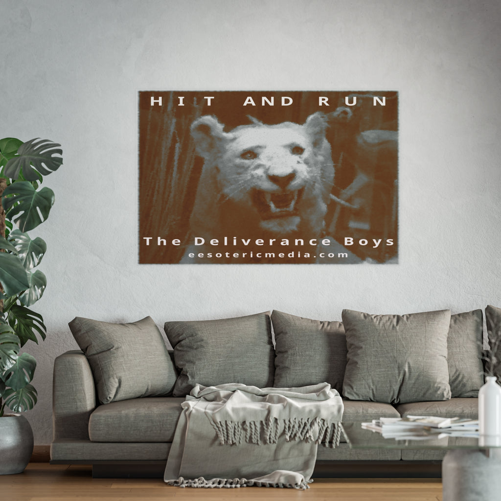 Large 'Hit and Run' (The Deliverance Boys) White Lion Art Print 60"x40" (150cm x 100cm)
