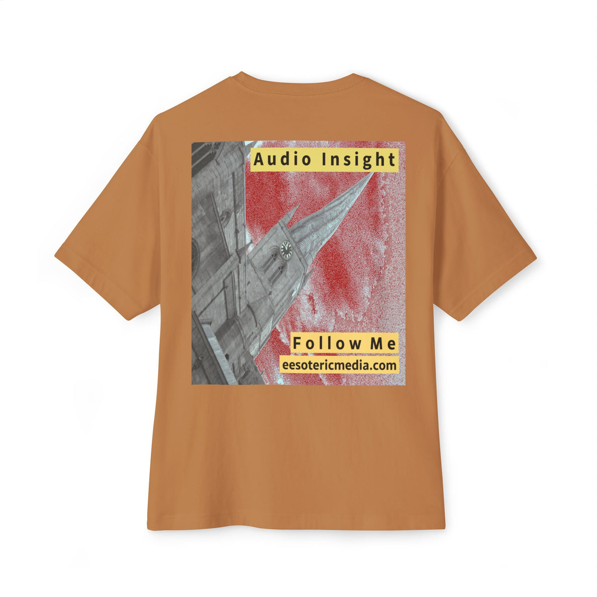 „Follow Me" (Audio Insight) Wetterfestes, raketenförmiges Turm-Design, übergroßes, kastiges T-Shirt