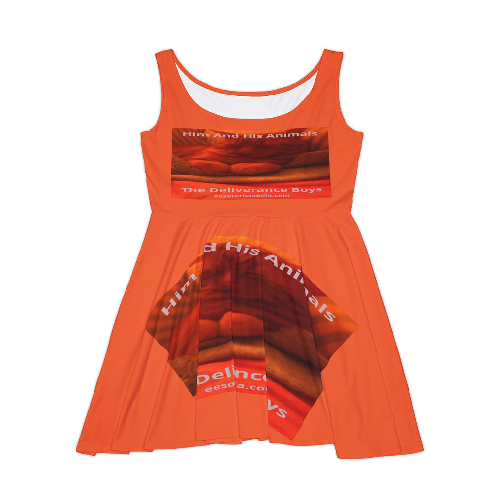 Robe de patineuse graphique avec chat surréaliste « Him And His Animals » (The Deliverance Boys)