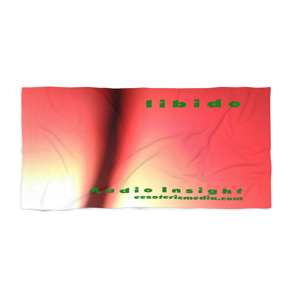 Grande serviette de plage 'Libido' (Audio Insight) au design surréaliste tourbillonnant 180 cm x 90 cm