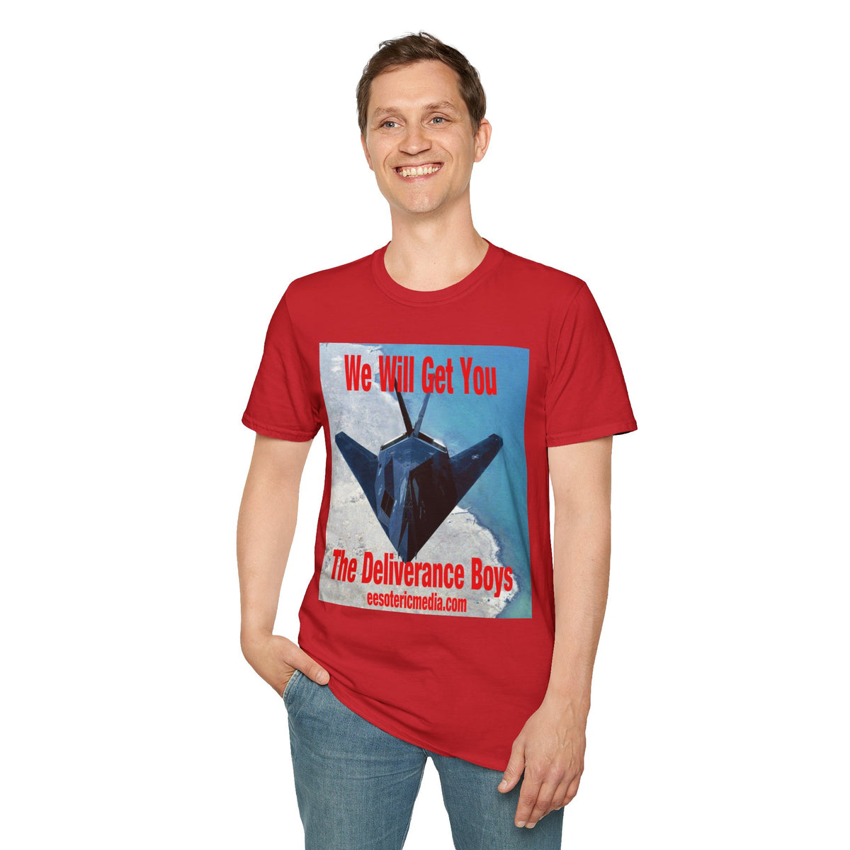 „We Will Get You“ (The Deliverance Boys) Stealth-Kampfjet Softstyle-Grafik-T-Shirt