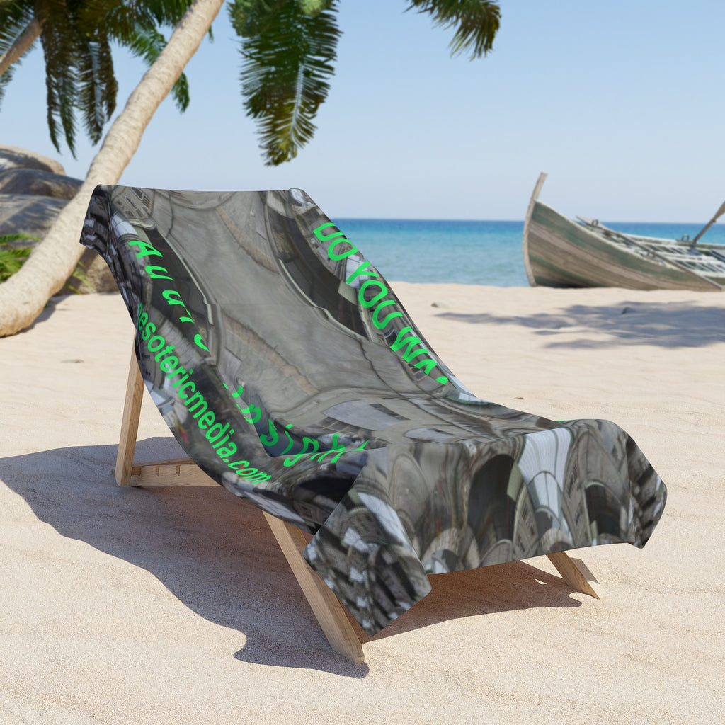 Toalla de Playa Grande 'Do You Want Some?' (Audio Insight) con Caleidoscopio Gris (180cm x 90cm)