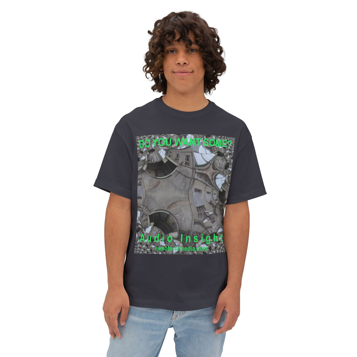 'Do You Want Some?' (Audio Insight) Surreal Kaleidoscope Art Graphic Oversize Boxy T‑Shirt