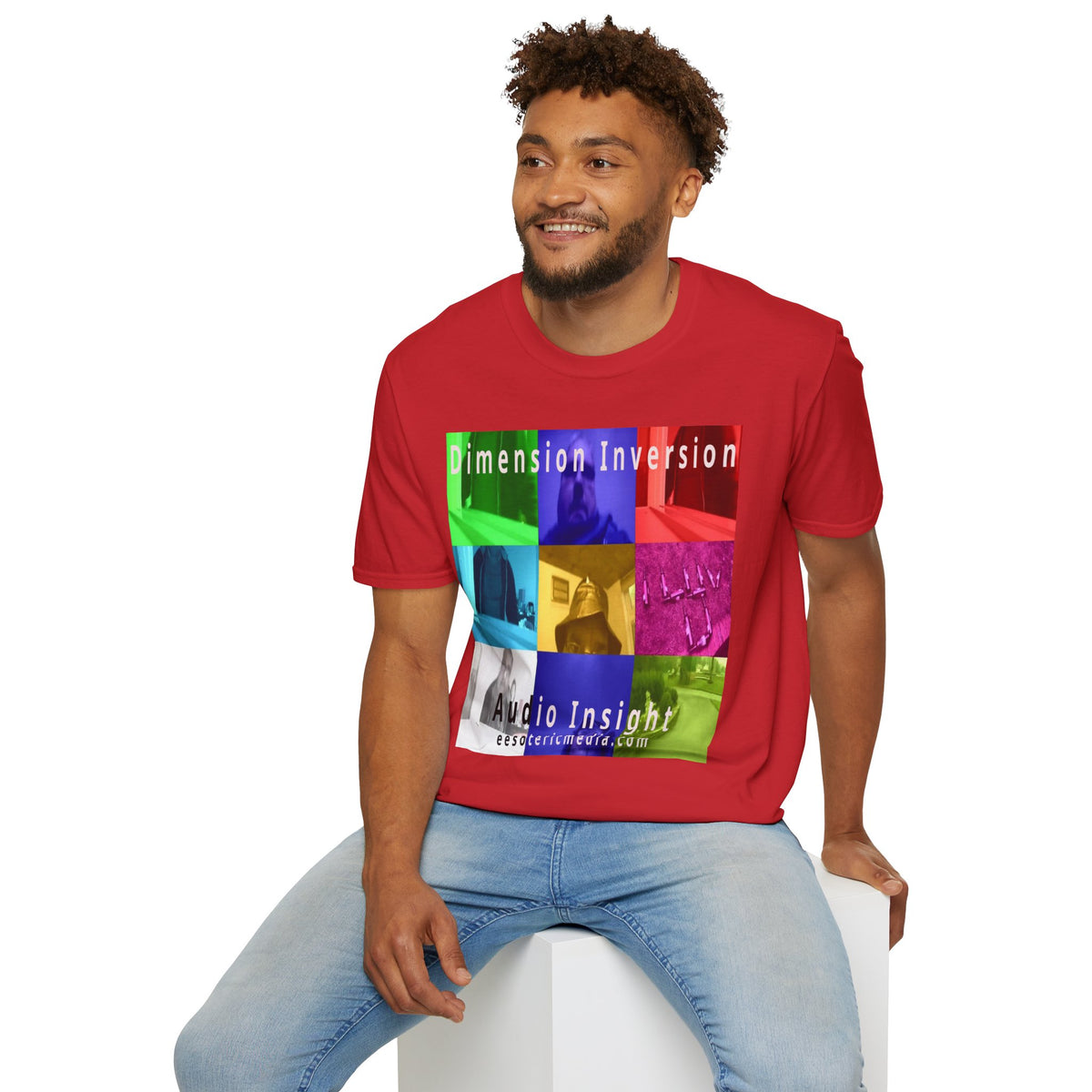 'Dimension Inversion' (Audio Insight) Colorful Surreal Collage Softstyle T-Shirt