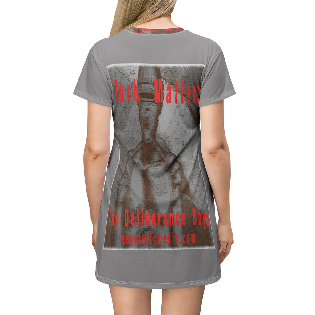 'Dark Matters' (The Deliverance Boys) Vestido Camiseta con Gráfico de Robot Retro Sci‑Fi