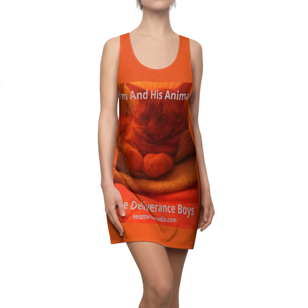 „Him And His Animals“ (The Deliverance Boys) surrealistisches Katzen-Grafik-Racerback-Kleid