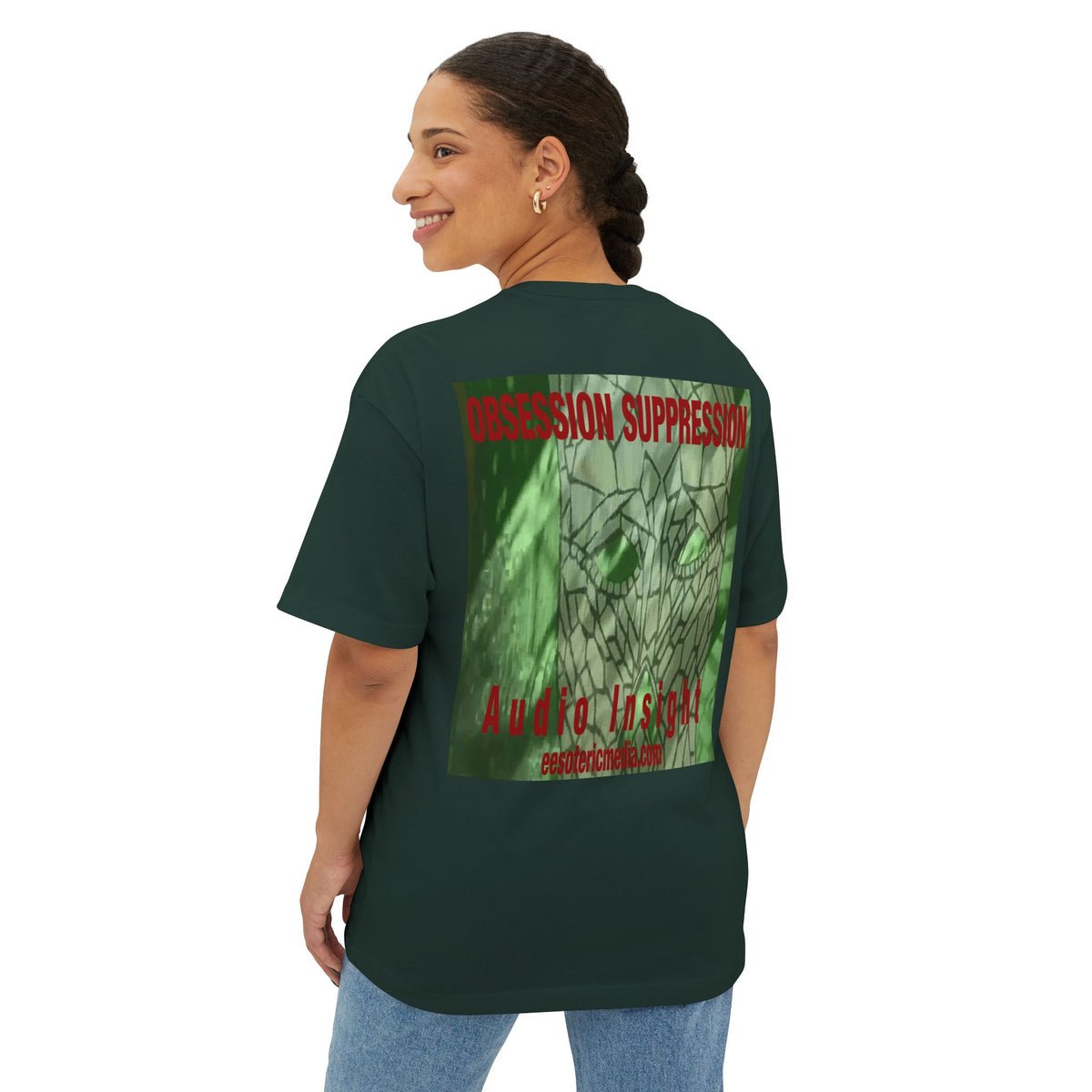 'Obsession Suppression'' ('Audio Insight) Retro Sci Fi Skull Graphic Oversize Boxy T-Shirt