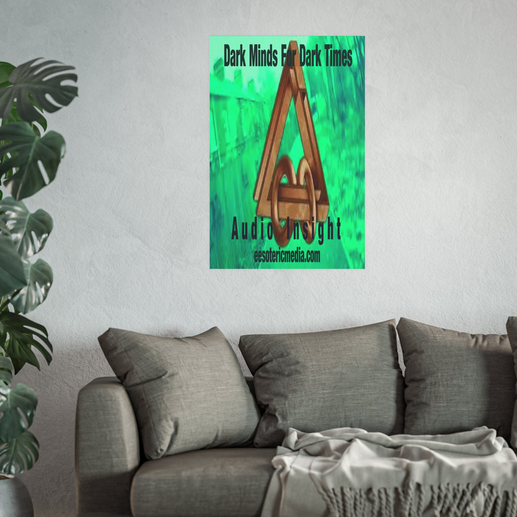 „Dark Minds For Dark Times“ (Audio Insight) Kunstdruck mit einem futuristischen Science Fiction Weltraumsymbol, 60 × 90 cm