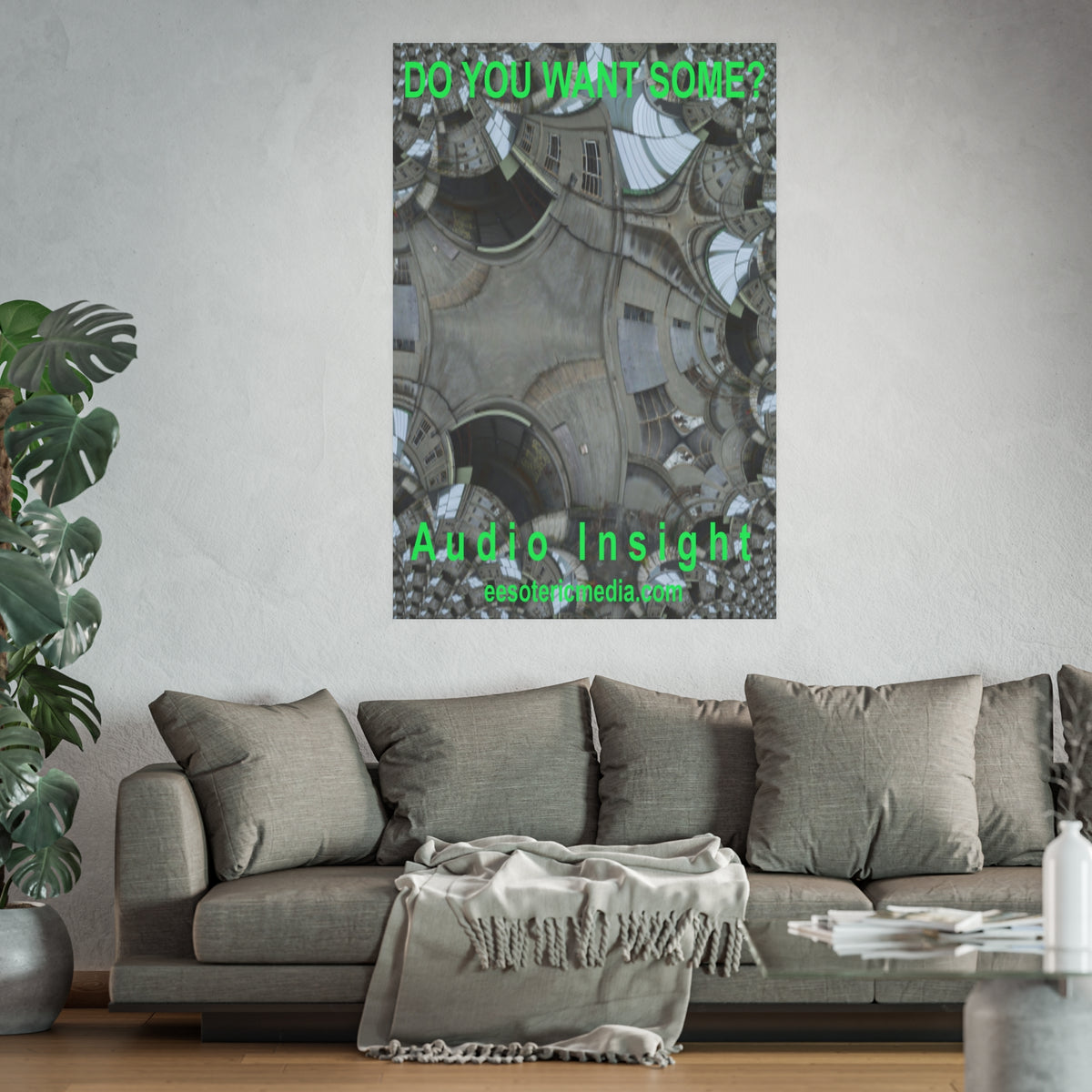 Large 'Do You Want Some?' (Audio Insight) Abstract Architectural Kaleidoscope Art Print 24"x36" (60cm x 90cm)