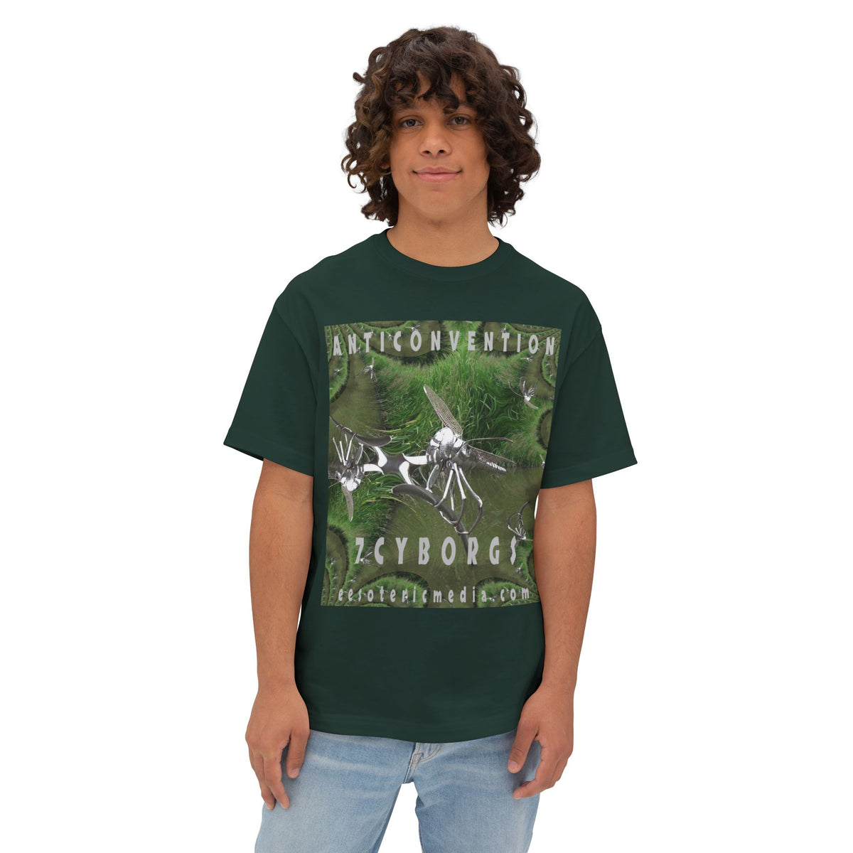 „Anticonvention" (7Cyborgs} Sci-Fi Libellen-Cyborg Design Grafik Oversize Boxy T-Shirt