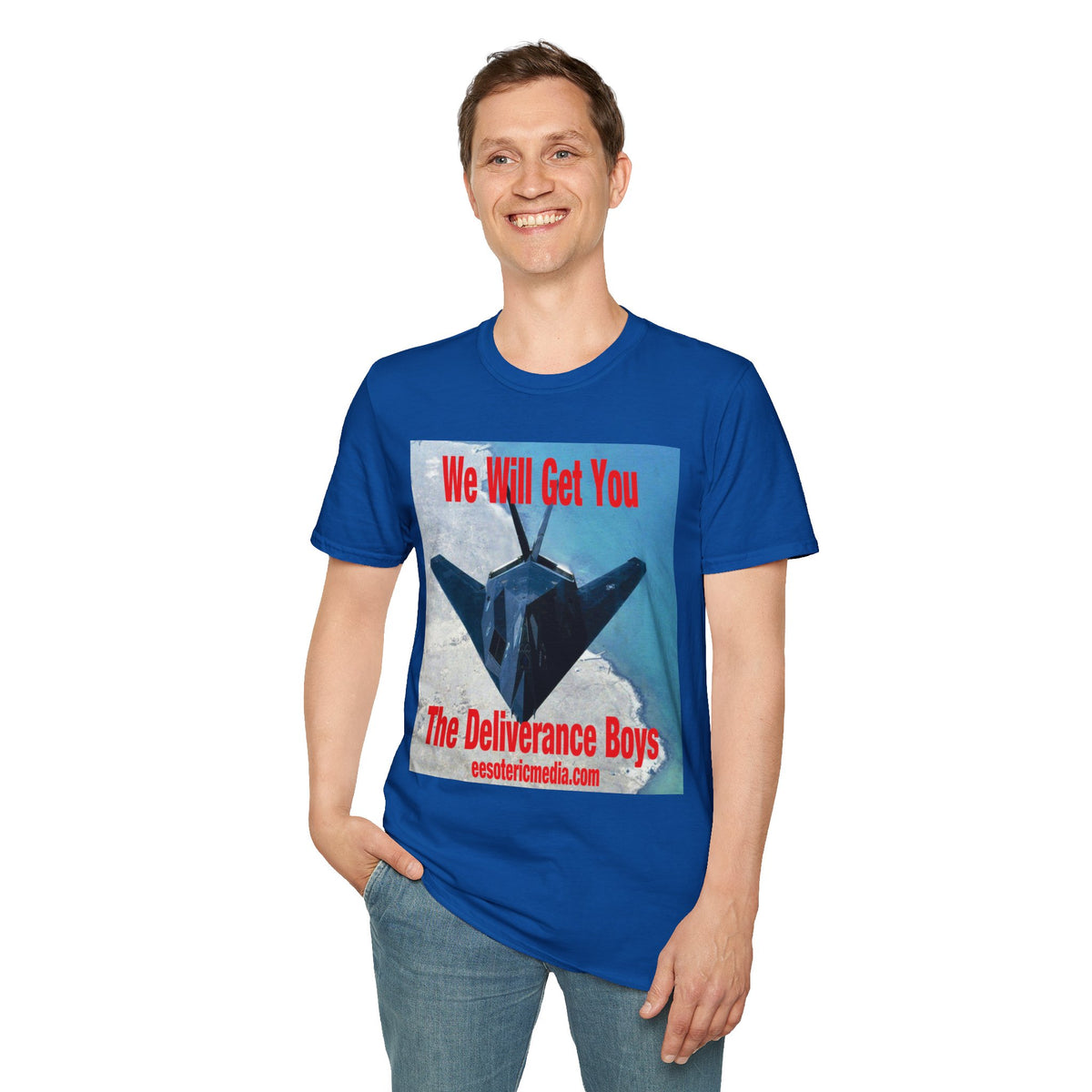 „We Will Get You“ (The Deliverance Boys) Stealth-Kampfjet Softstyle-Grafik-T-Shirt