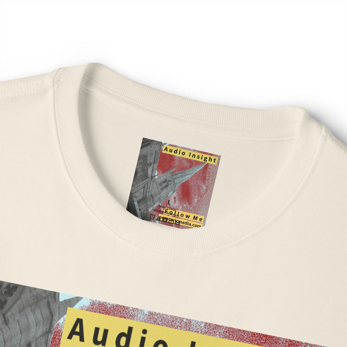 „Follow Me" (Audio Insight) Wetterfestes, raketenförmiges Turm-Design, übergroßes, kastiges T-Shirt