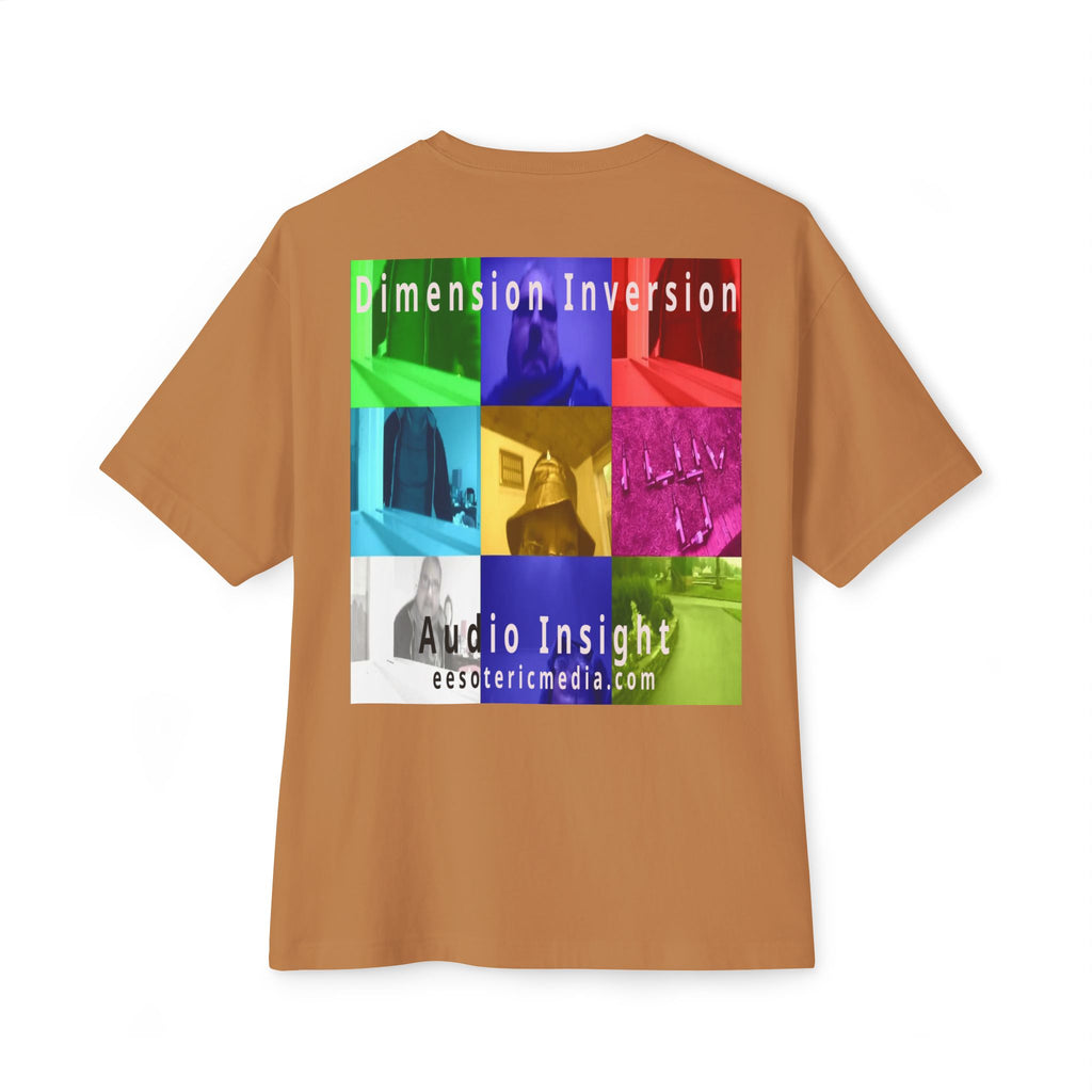 „Dimension Inversion" (Audio Insight) Buntes, surreales Collage-Grafik-T-Shirt in Oversize-Passform