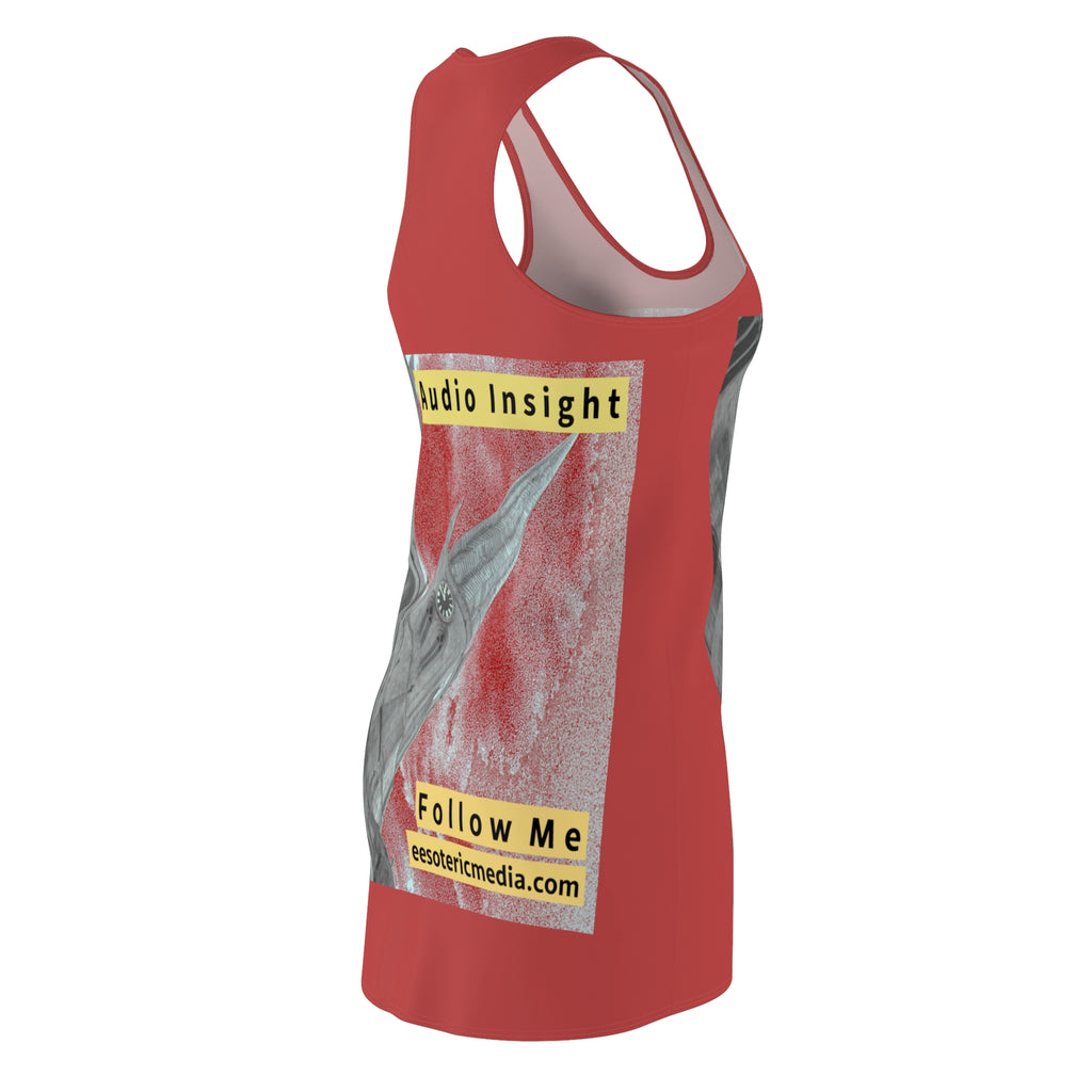'Follow Me' (Audio Insight) Weathered Rocket-Shaped Spire Design Cut & Sew Racerback Dress