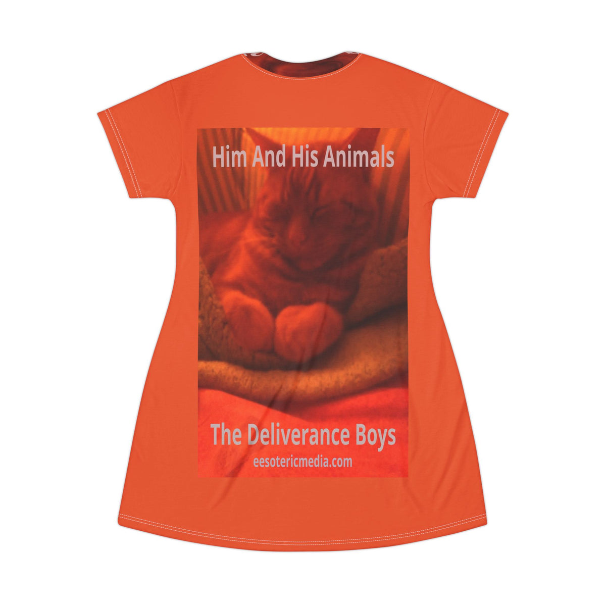 'Him And His Animals' (The Deliverance Boys) Surreal Cat Graphic T-Dress