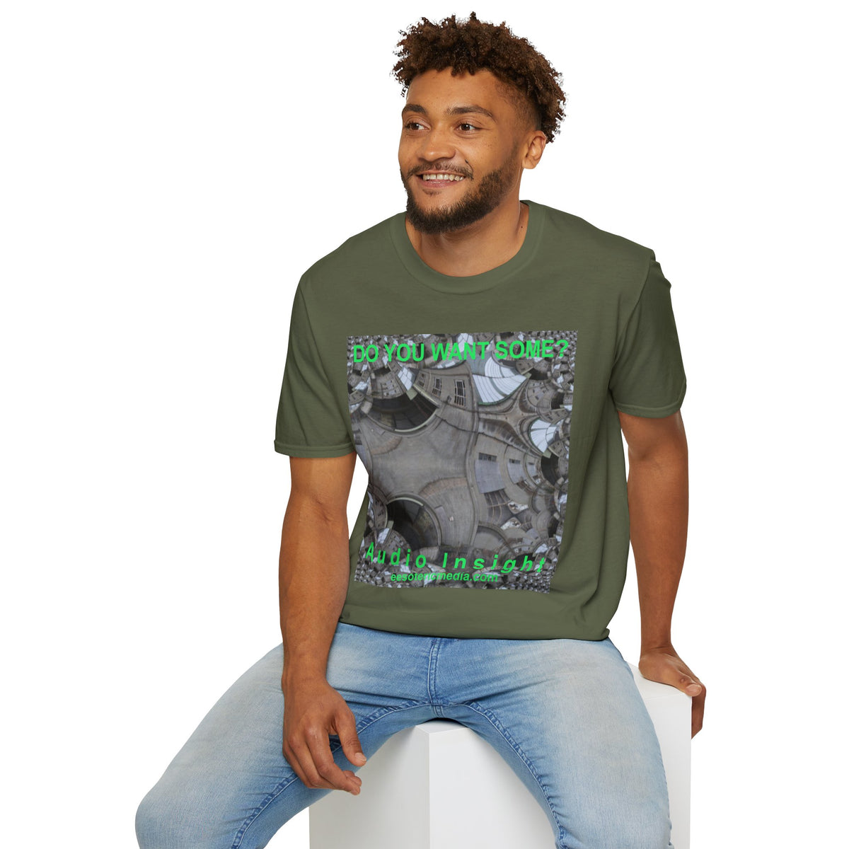 'Do You Want Some?' (Audio Insight) Surreal Kaleidoscope Art Graphic Softstyle T-Shirt