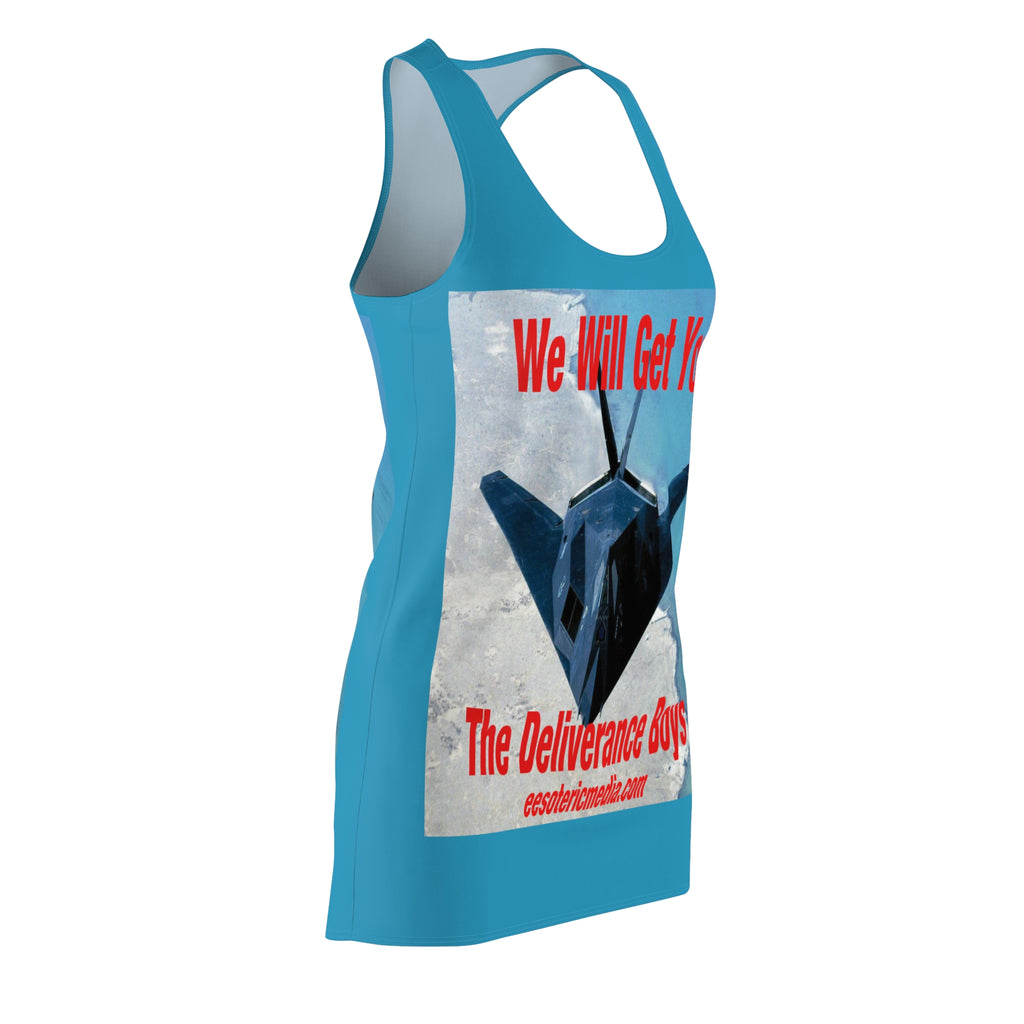 'We Will Get You' (The Deliverance Boys) Vestido Deportivo Gráfico de Caza Stealth con Espalda Cruzada