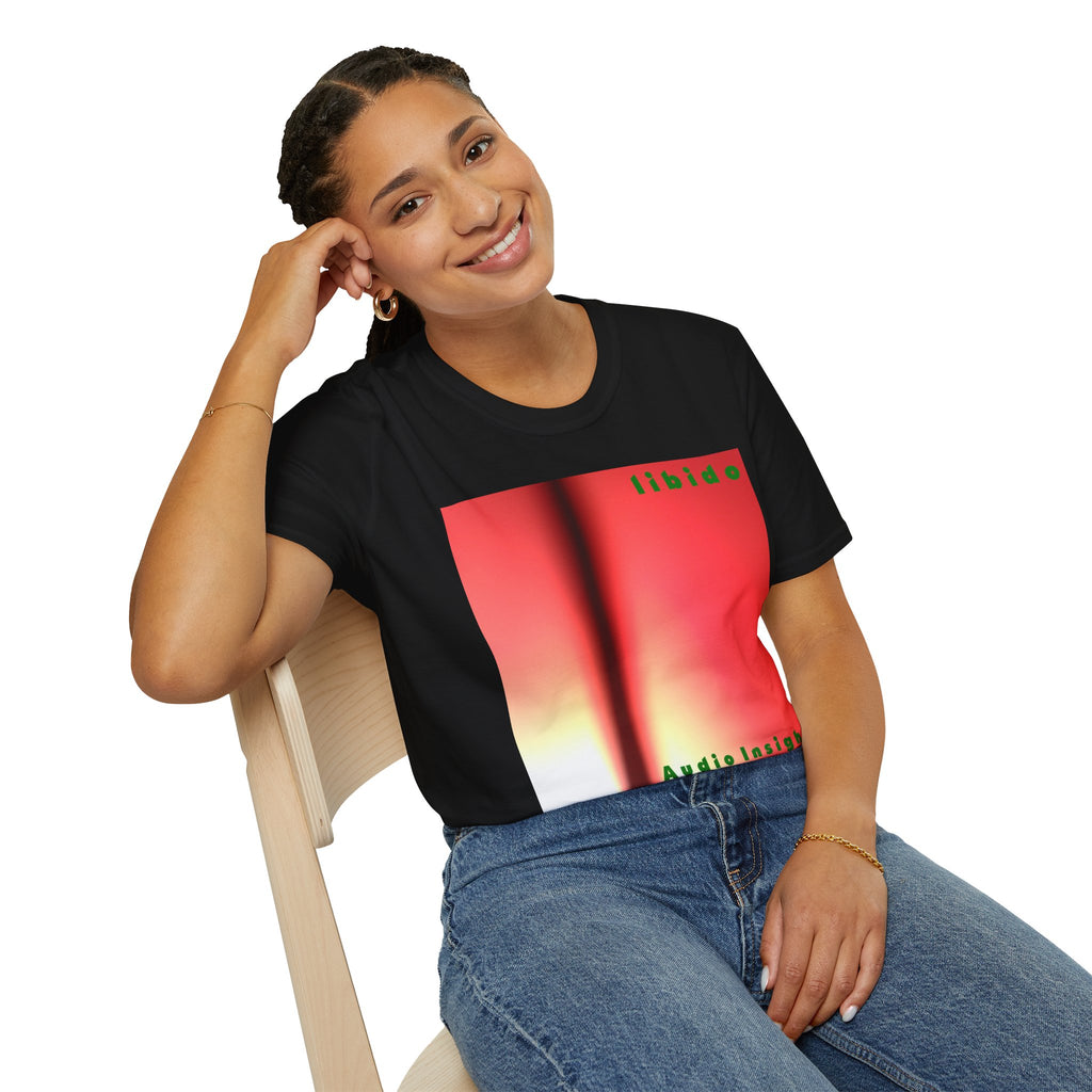 „Libido" (Audio Insight) Surrealistisches, wirbelndes Grafik-T-Shirt im Softstyle