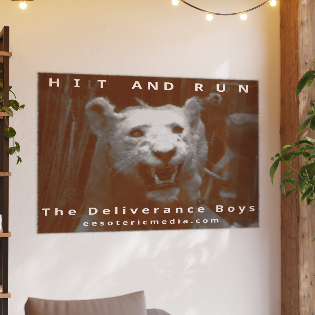 Large 'Hit and Run' (The Deliverance Boys) White Lion Art Print 60"x40" (150cm x 100cm)