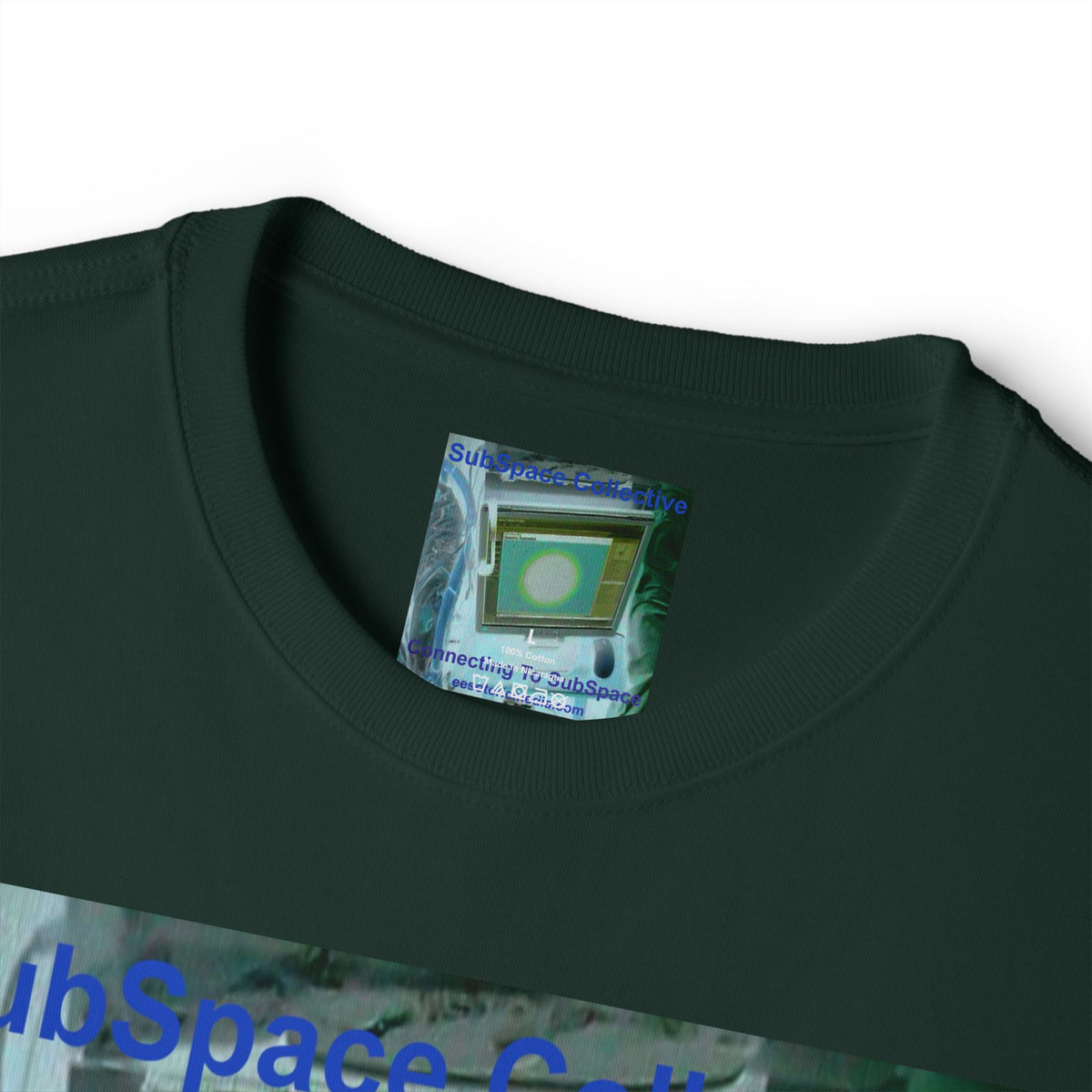 'Connecting To SubSpace' (SubSpace Collective) Camiseta Oversize de Corte Cuadrado Retro de TV y Ciencia Ficción