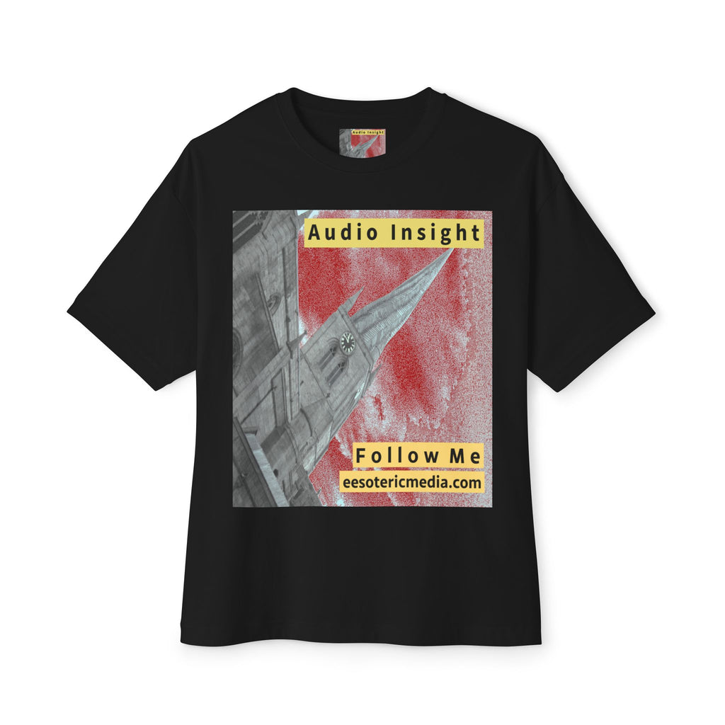 „Follow Me" (Audio Insight) Wetterfestes, raketenförmiges Turm-Design, übergroßes, kastiges T-Shirt