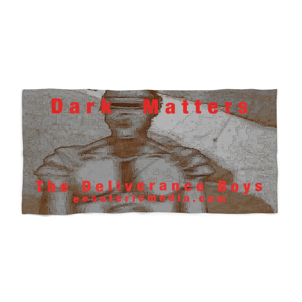 大判 'Dark Matters' (The Deliverance Boys) レトロSFロボット デザイン ビーチタオル（180cm × 90cm）