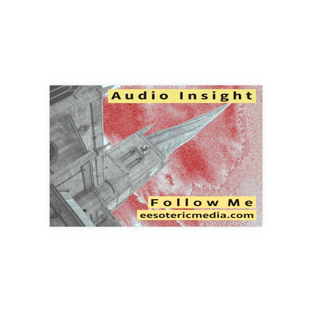 «Follow Me» (Audio Insight) Lámina artística con un diseño de torre erosionada con forma de cohete, 90 × 60 cm