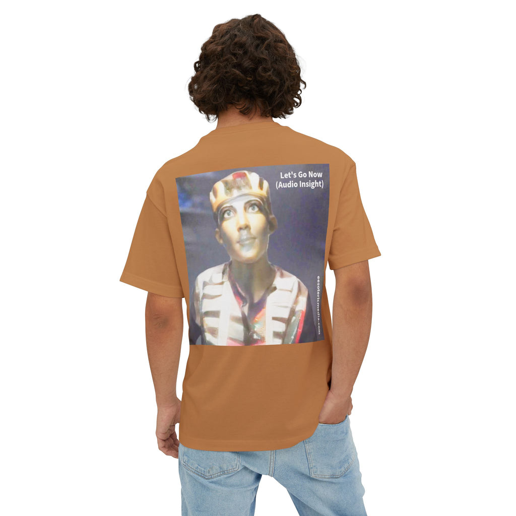 T-shirt oversize à coupe carrée « Let's Go Now » (Audio Insight) au design extraterrestre/antique de science-fiction