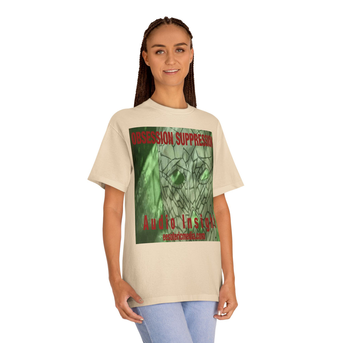 'Obsession Suppression'' ('Audio Insight) Retro Sci Fi Skull Graphic  Classic Fit T-Shirt