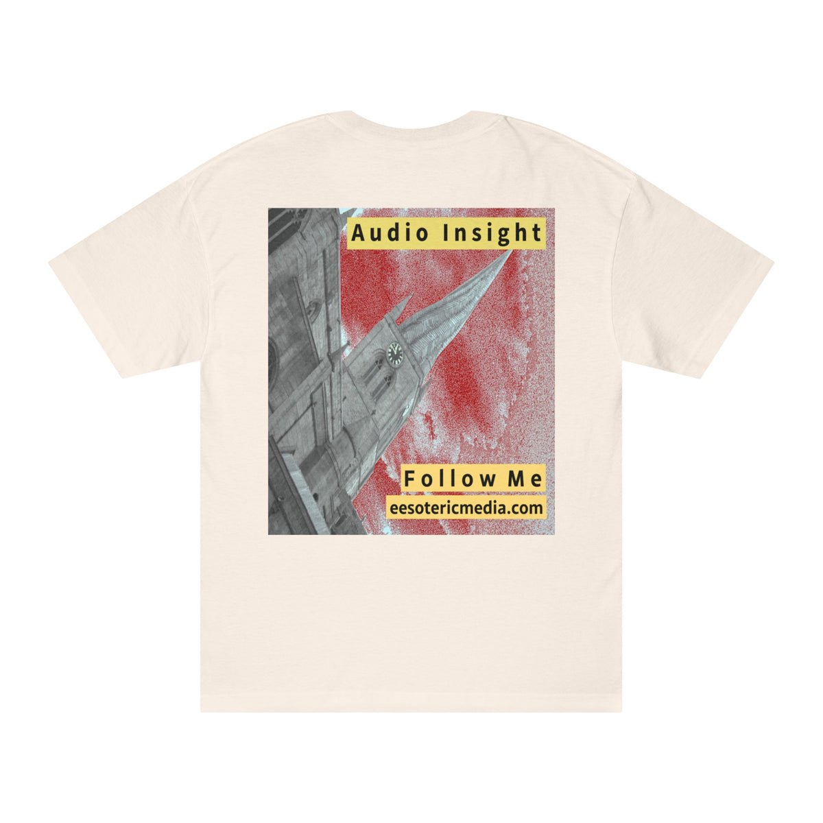 „Follow Me" (Audio Insight) Klassisches T-Shirt mit verwittertem, raketenförmigem Turm-Design