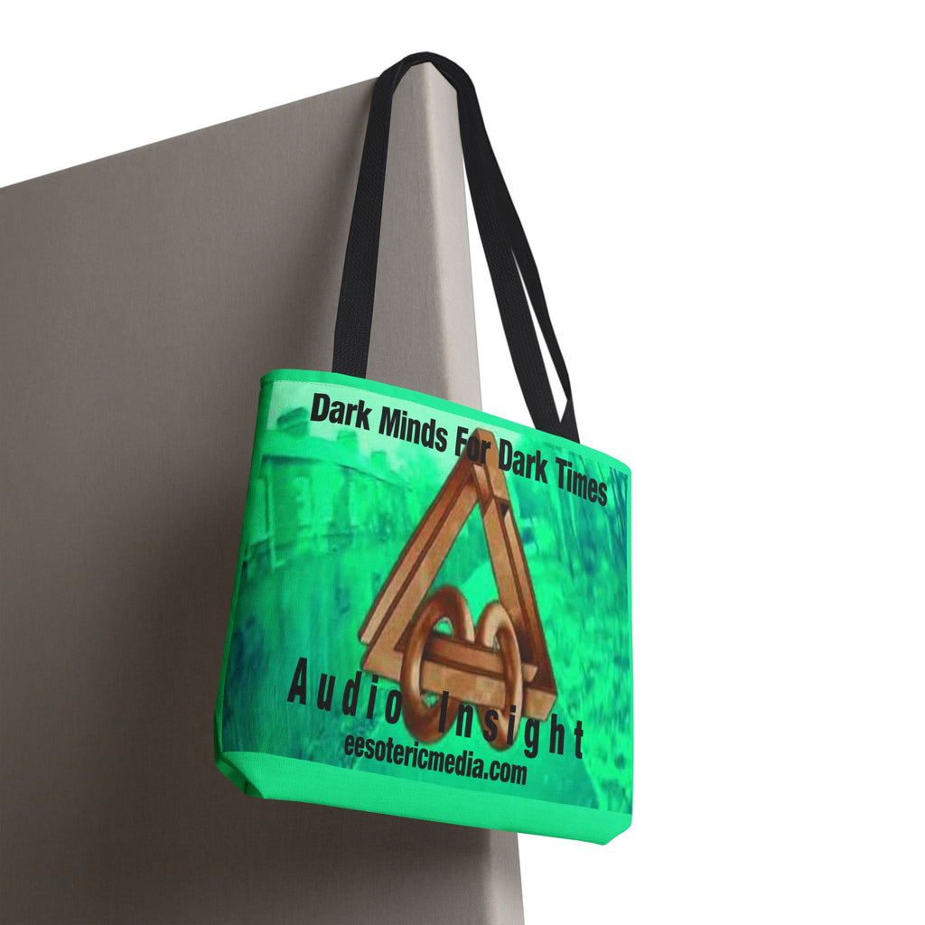 'Dark Minds For Dark Times' (Audio Insight) Futuristic Logo Graphic Tote Bag 18"x18" (45cm x 45cm)