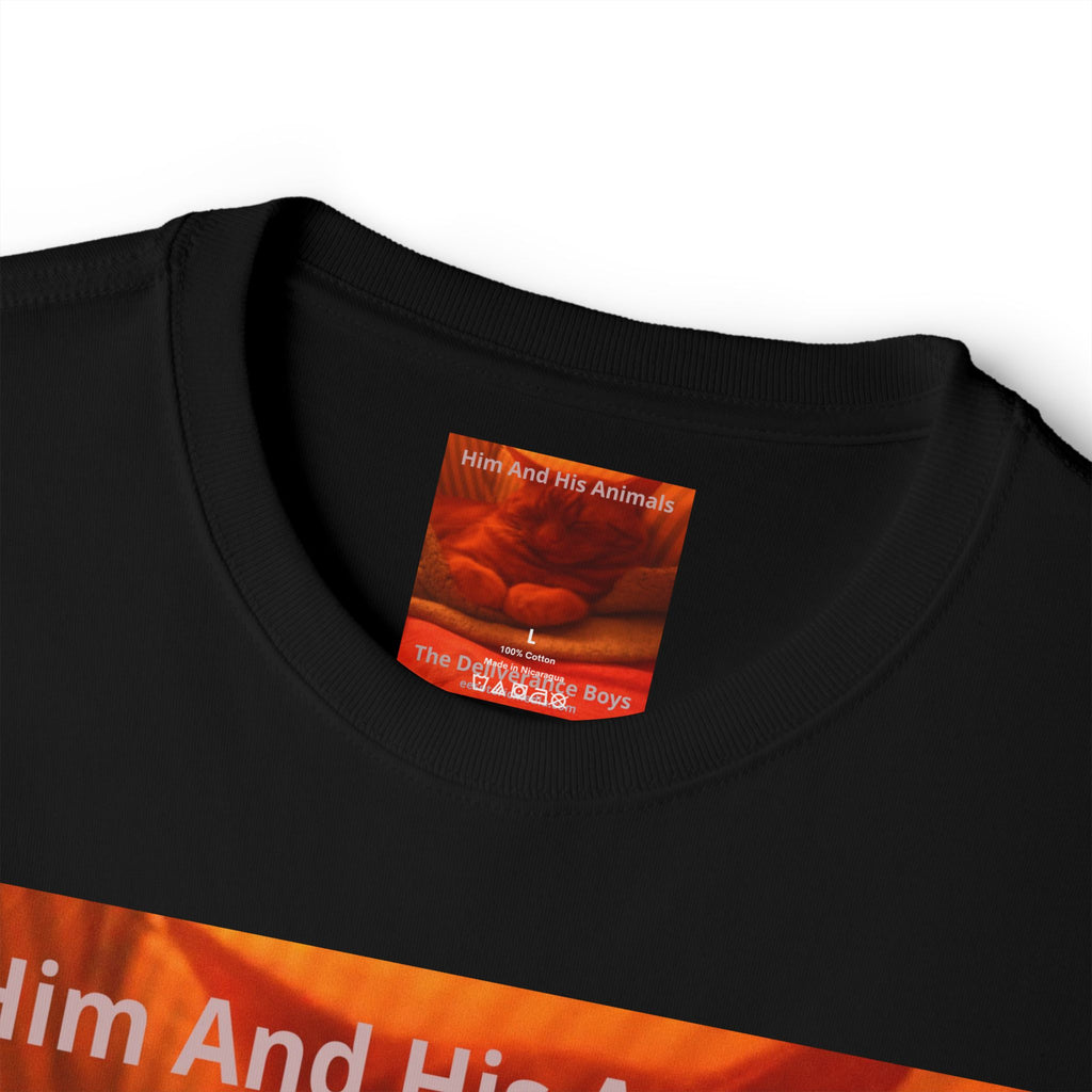'Him And His Animals' (The Deliverance Boys) Surreal Cat Graphic Oversize T-Shirt