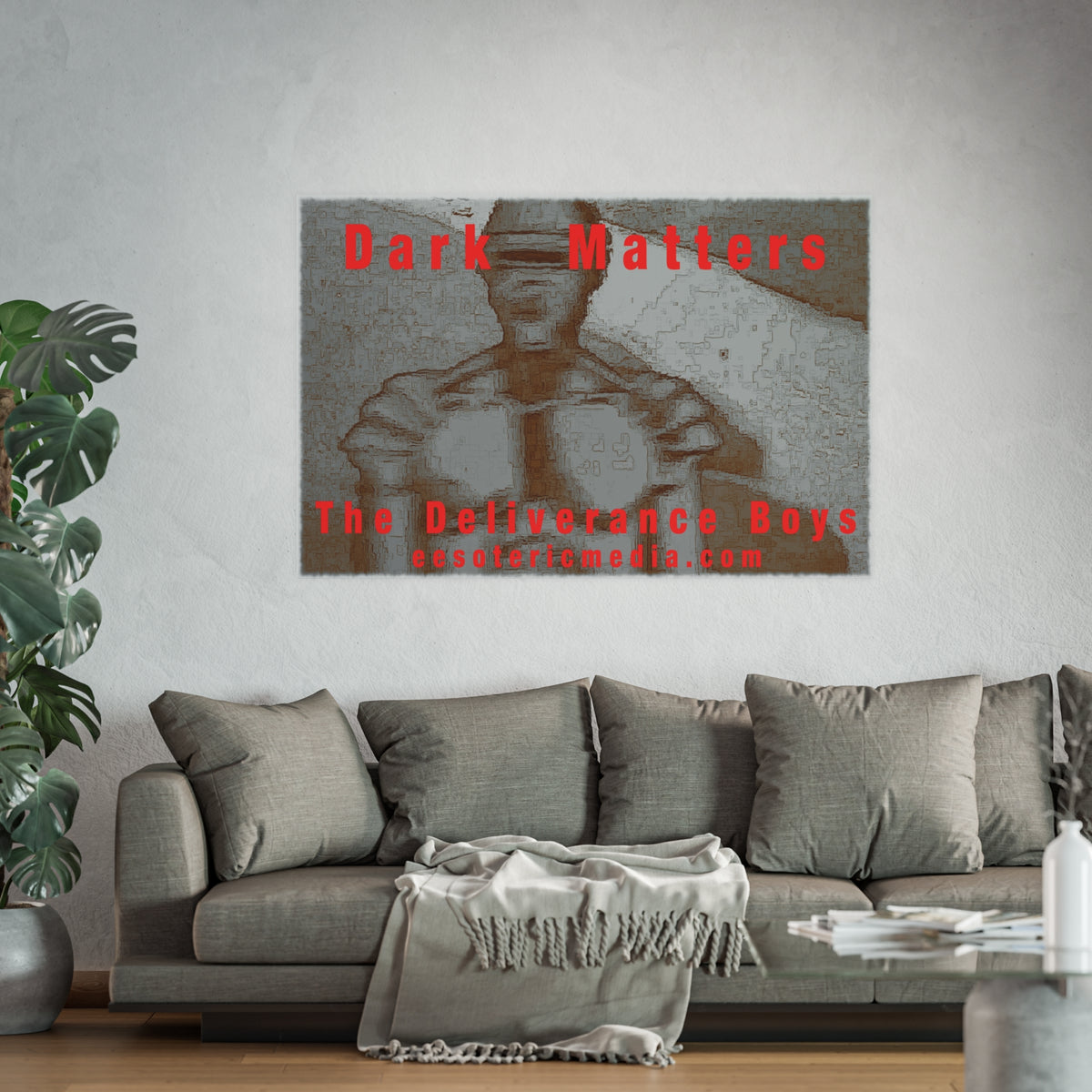 « Dark Matters » (The Deliverance Boys) Impression artistique représentant un robot d’horreur vintage (grand format), 150 × 100 cm