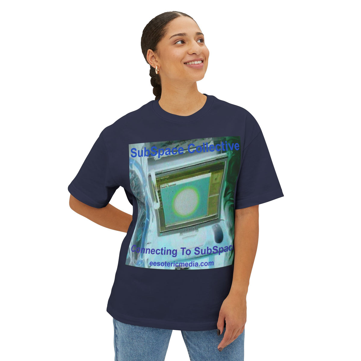 „Connecting To SubSpace" (SubSpace Collective) Retro-TV-Sci-Fi-Oversize-Boxy-T-Shirt